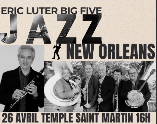 Concert Jazz au Temple Saint Martin de Éric Luter Big Five