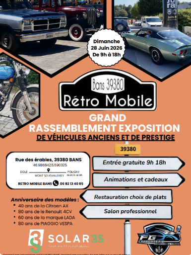 Grand rassemblement de véhicules anciens et d'exposition