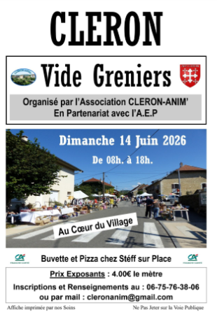 Vide grenier de Cléron — visuel événement