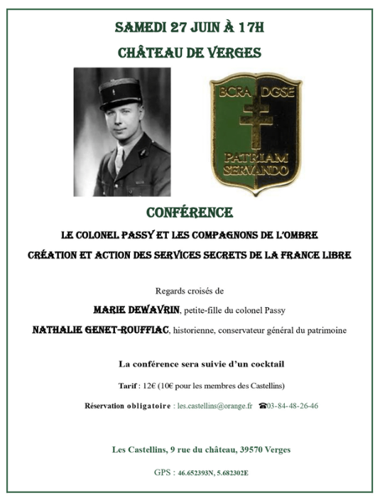 Conférence : Le colonel Passy et les compagnons de l'ombre
