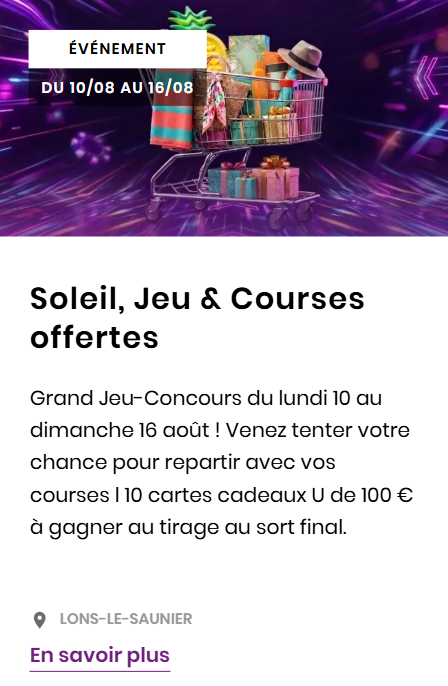 Soleil, jeu & courses offertes