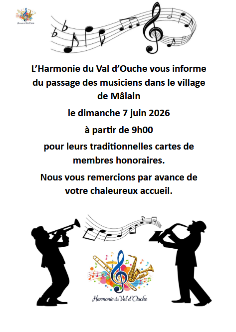 Harmonie du Val d'Ouche / Distribution des cartes de membres