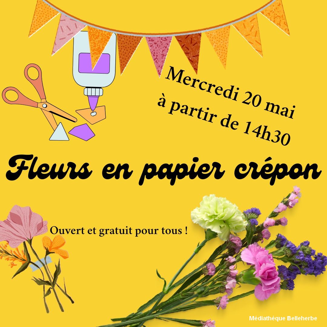 Atelier fleurs en papier crépon