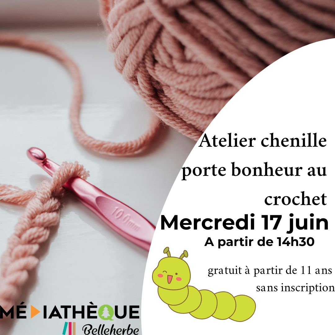 Atelier chenille porte bonheur en crochet