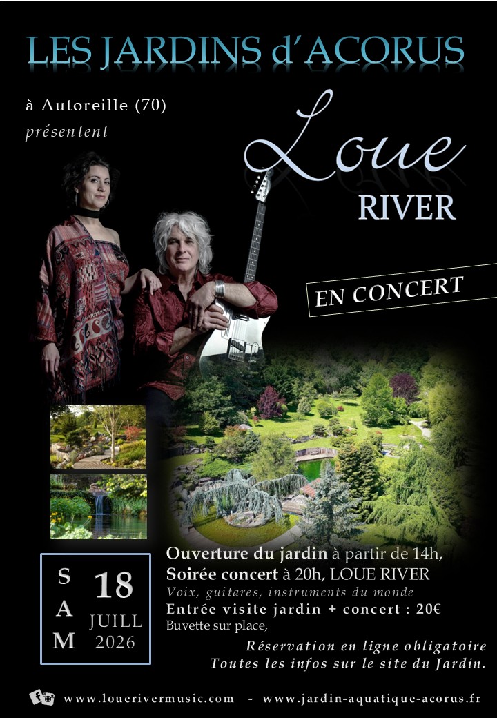Loue River en Concert – Jardins d’Acorus à Autoreille