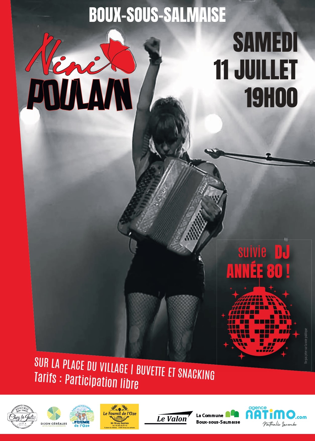 Concert de Nini Poulain suivi d'une soirée DJ Années 80