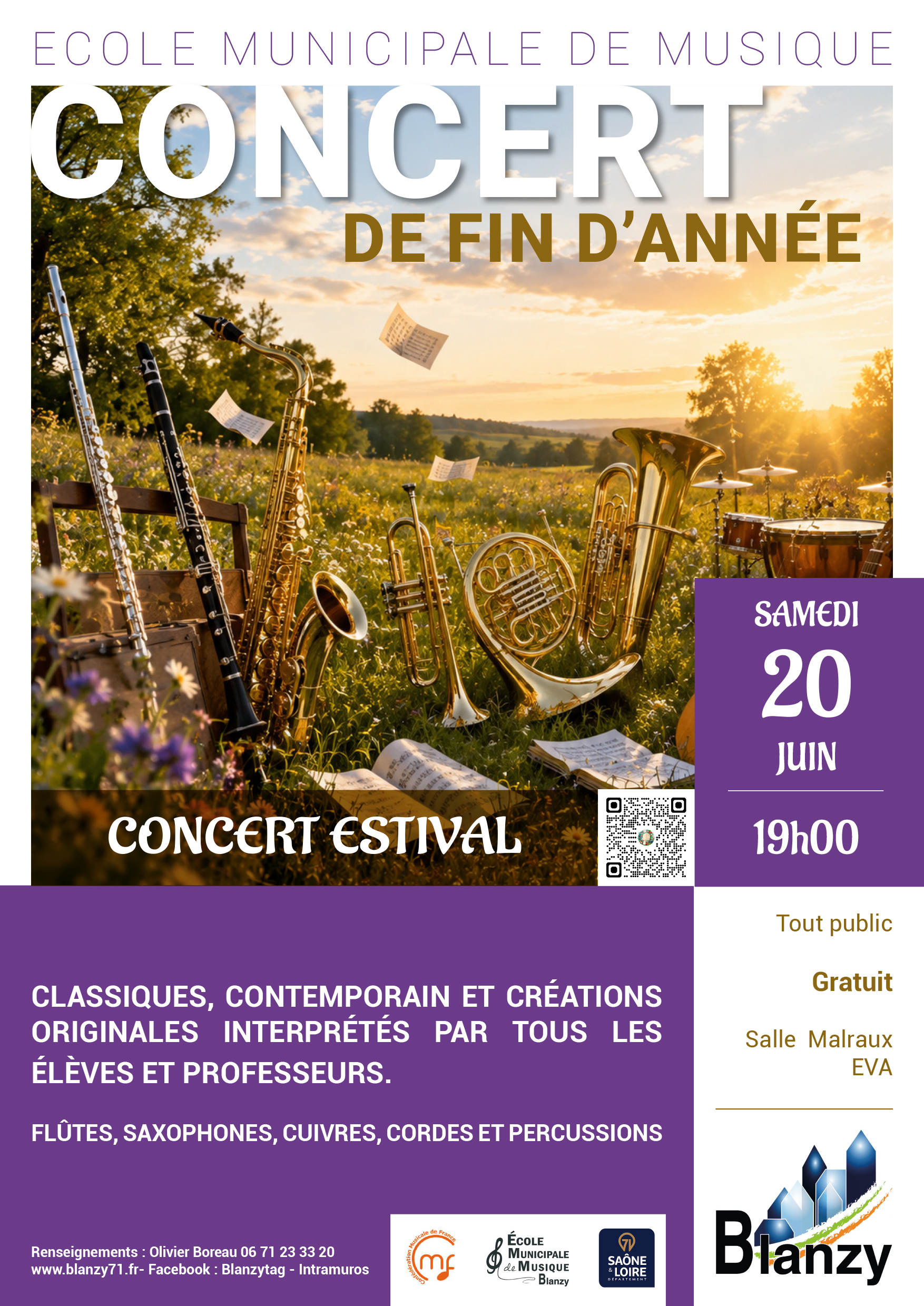 Concert de fin d'année de l'Ecole Municipale de Musique