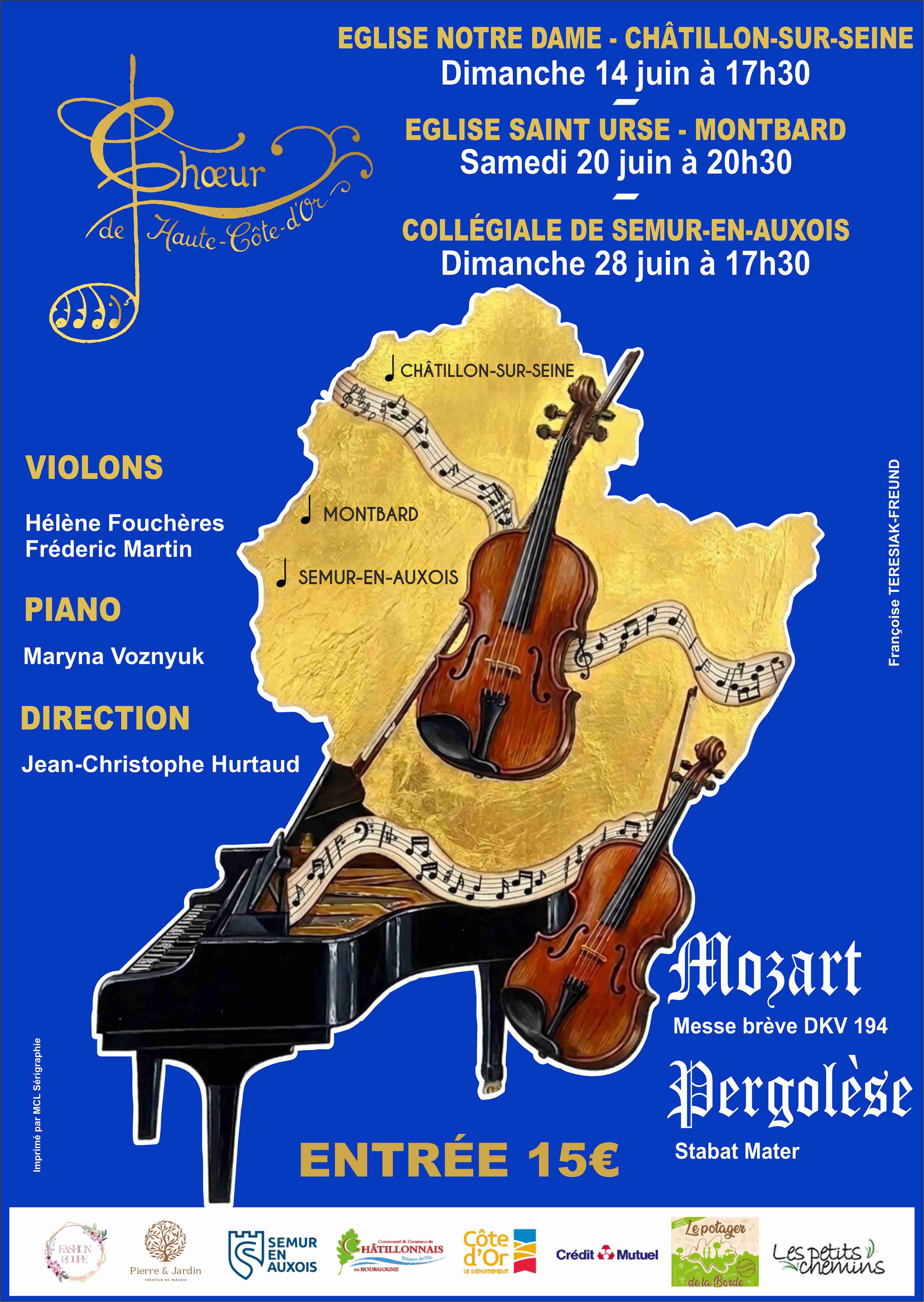 Concert Stabat Mater de Pergolèse et Missa Brévis KV194 de Mozart
