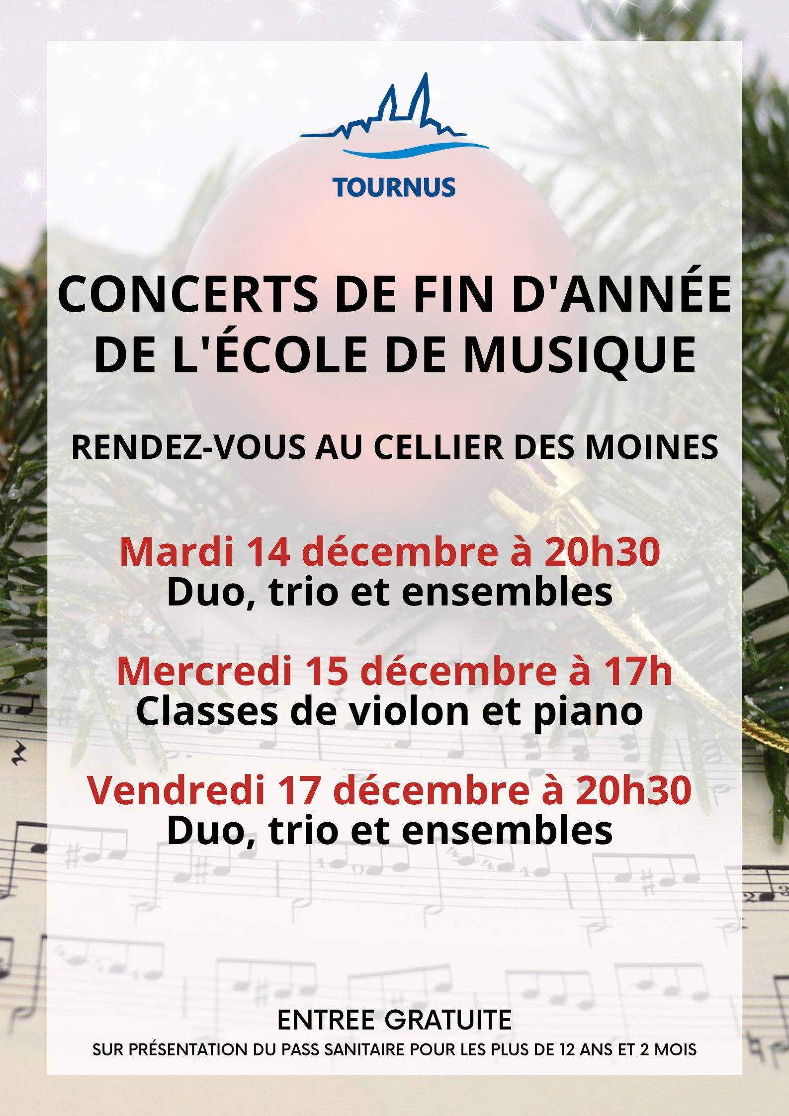 Concerts de fin d'année école de musique