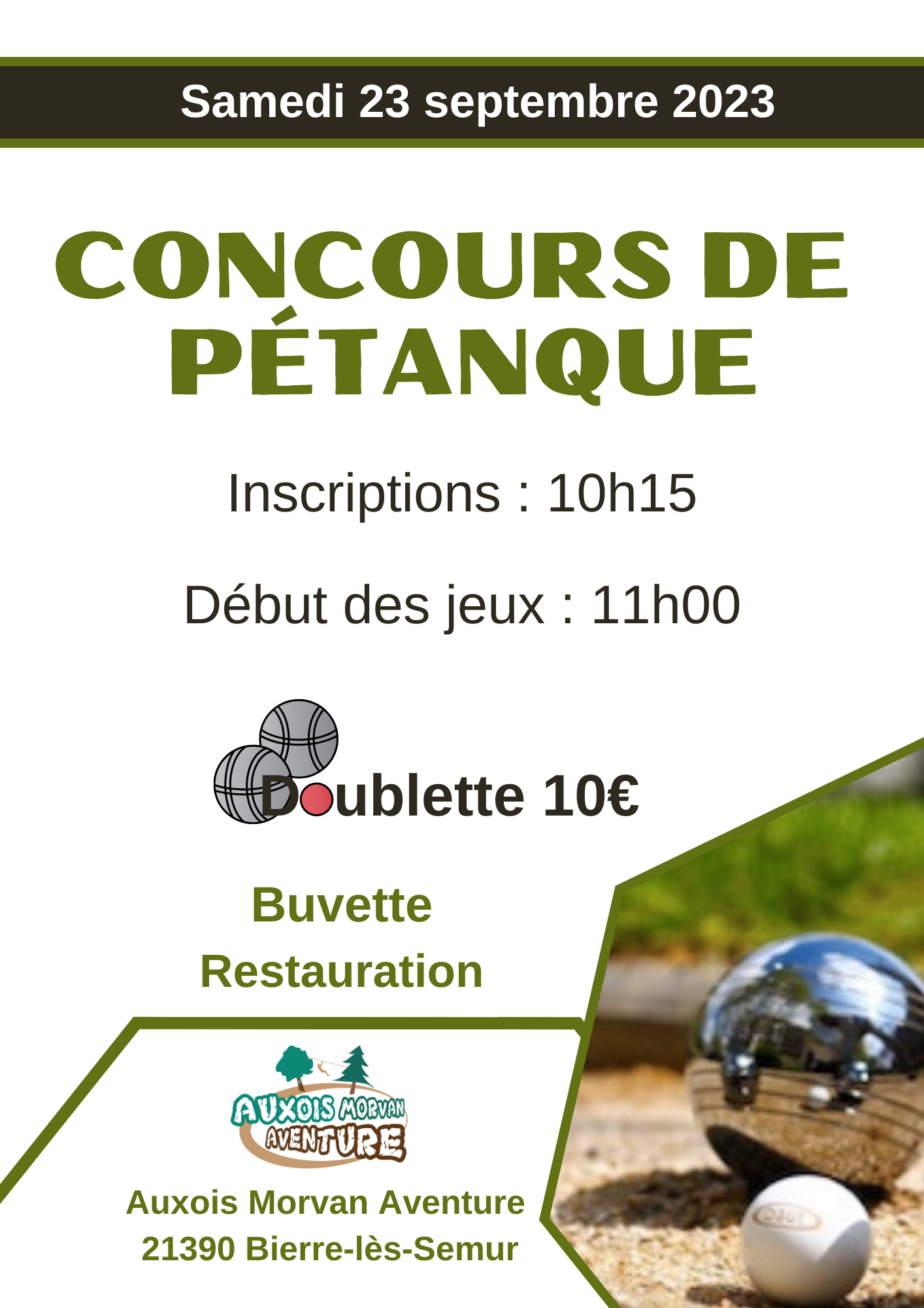 Affiche concours de pétanque