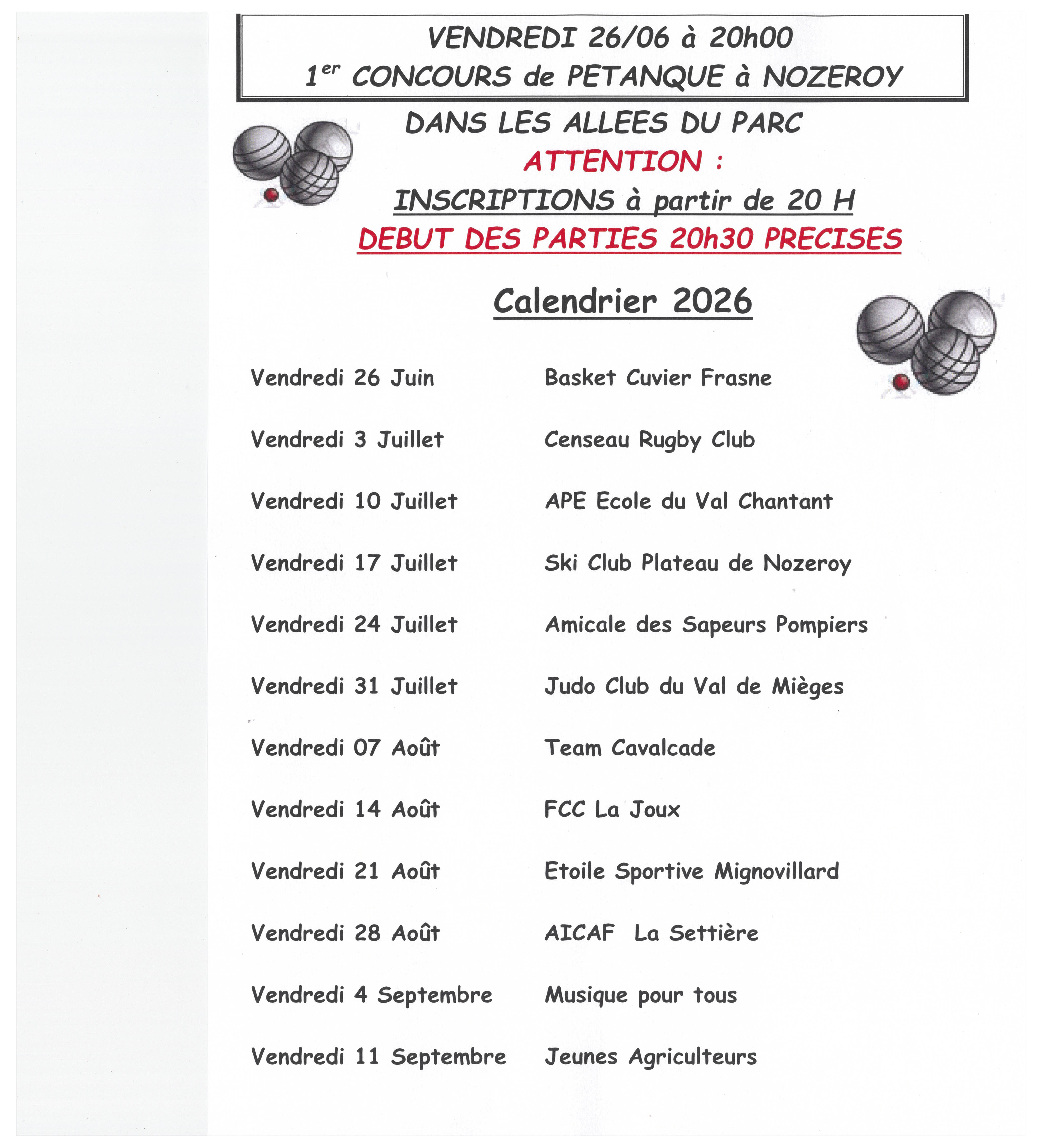 Concours de pétanque
