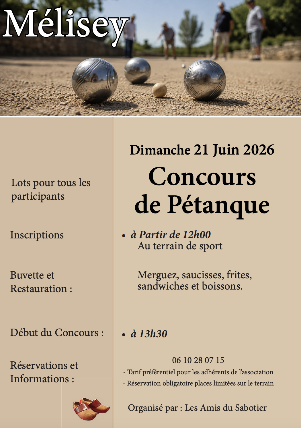 Concours de pétanque des Amis du Sabotier