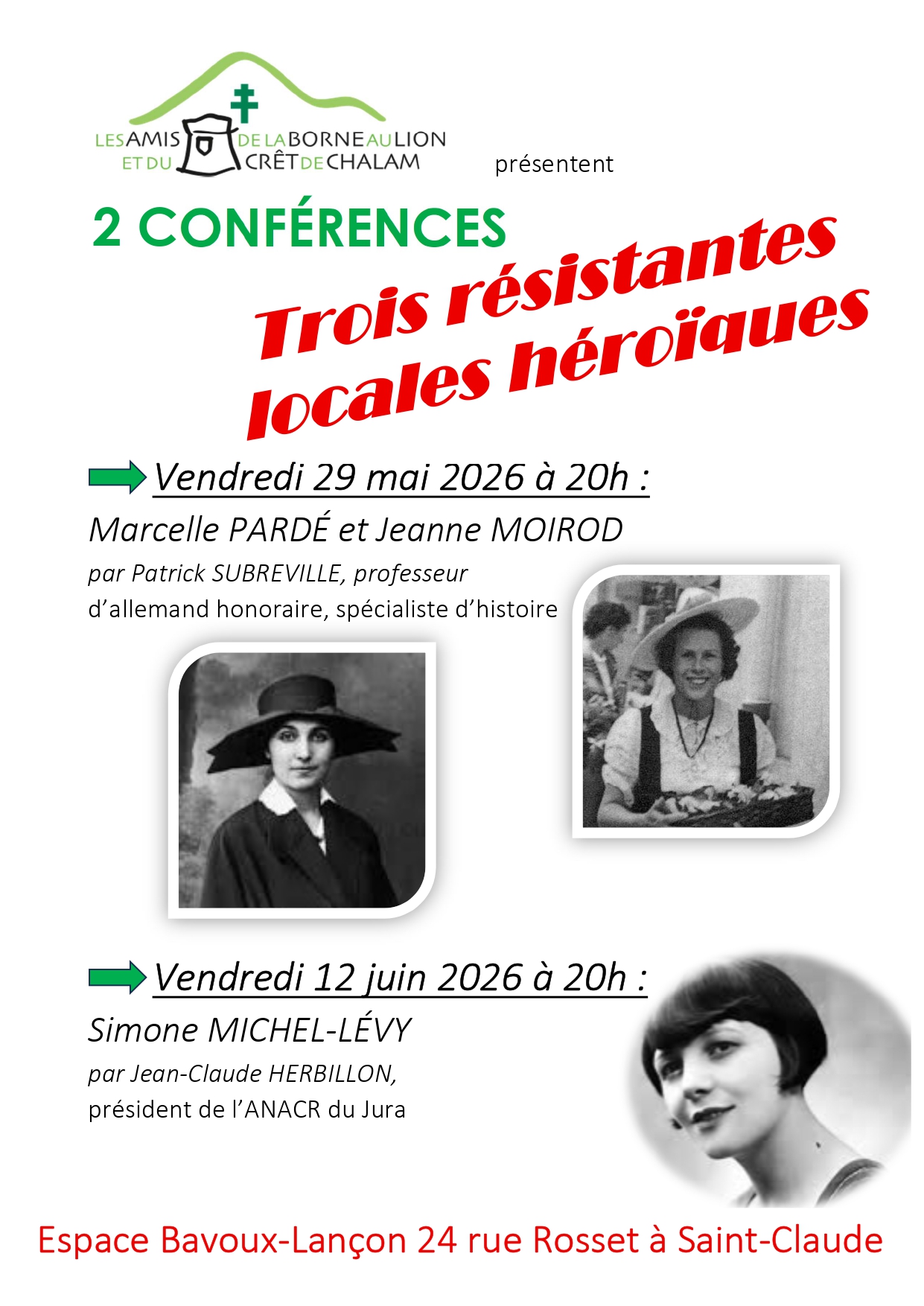 Conférence : Trois résistantes locales héroïque
