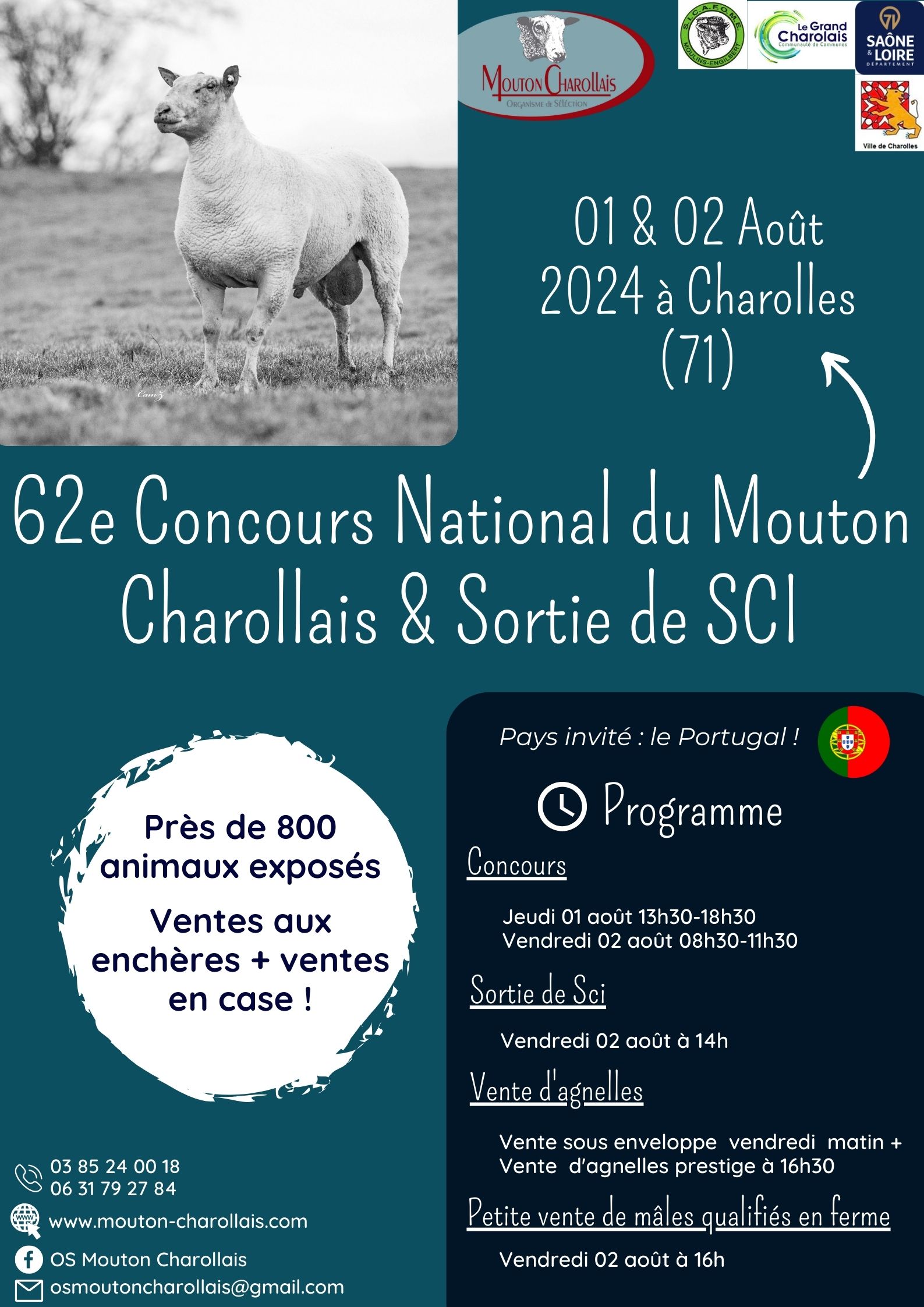 Affiche du 62e Concours National du Mouton Charollais