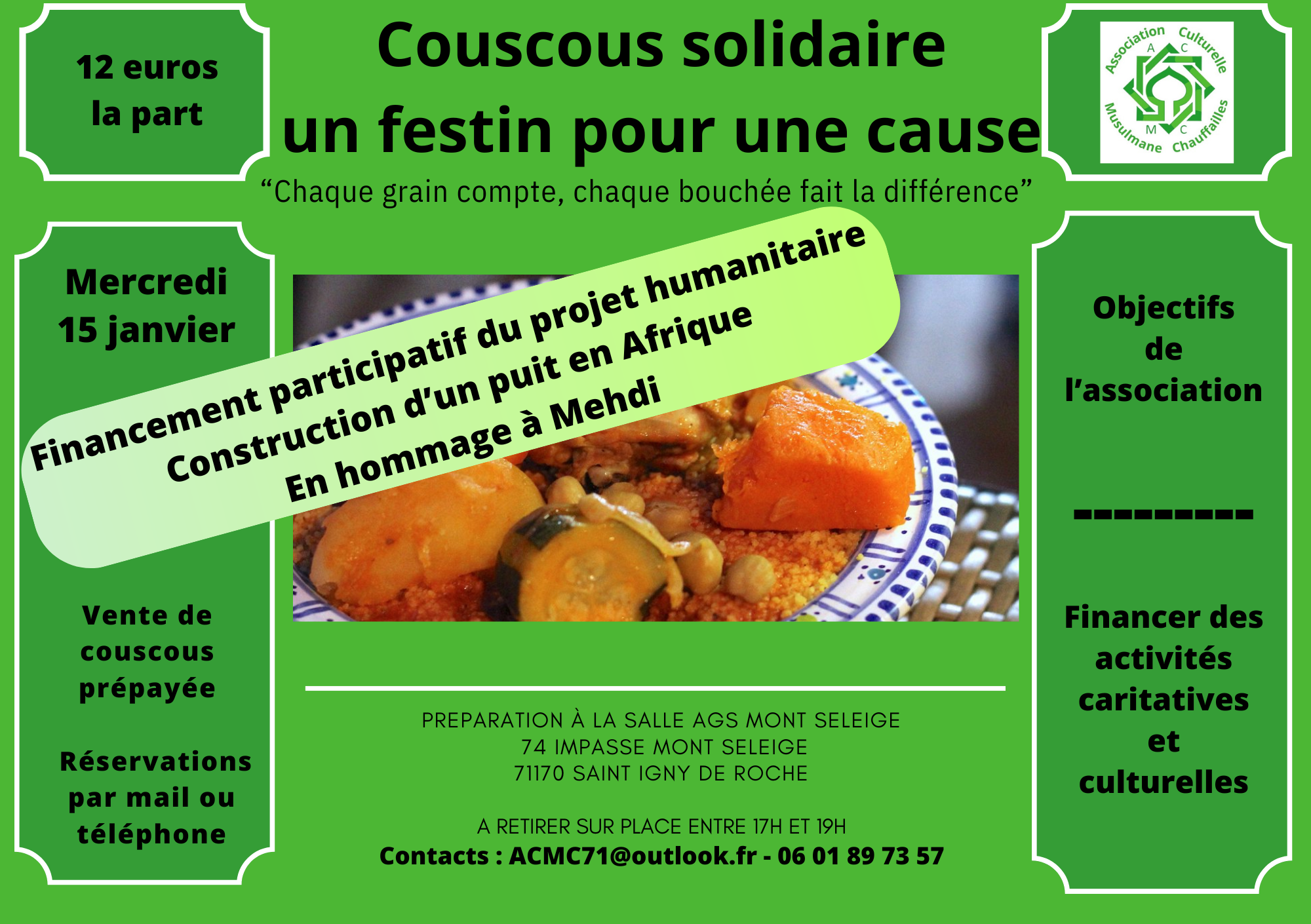 Couscous Solidaire - Un festin pour une cause - Janvier 2025