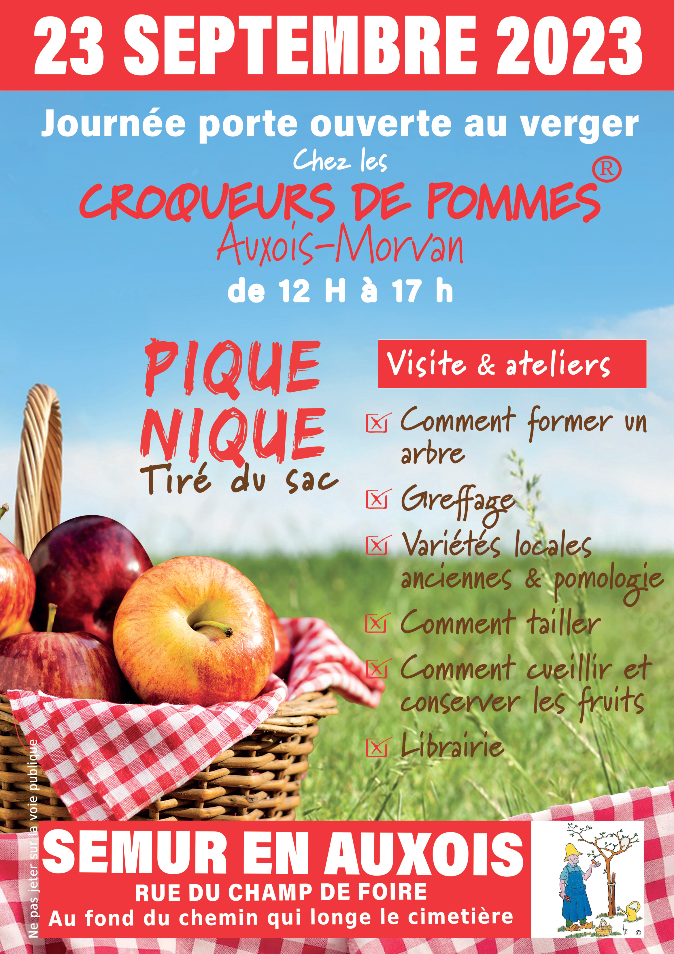Affiche pique nique verger