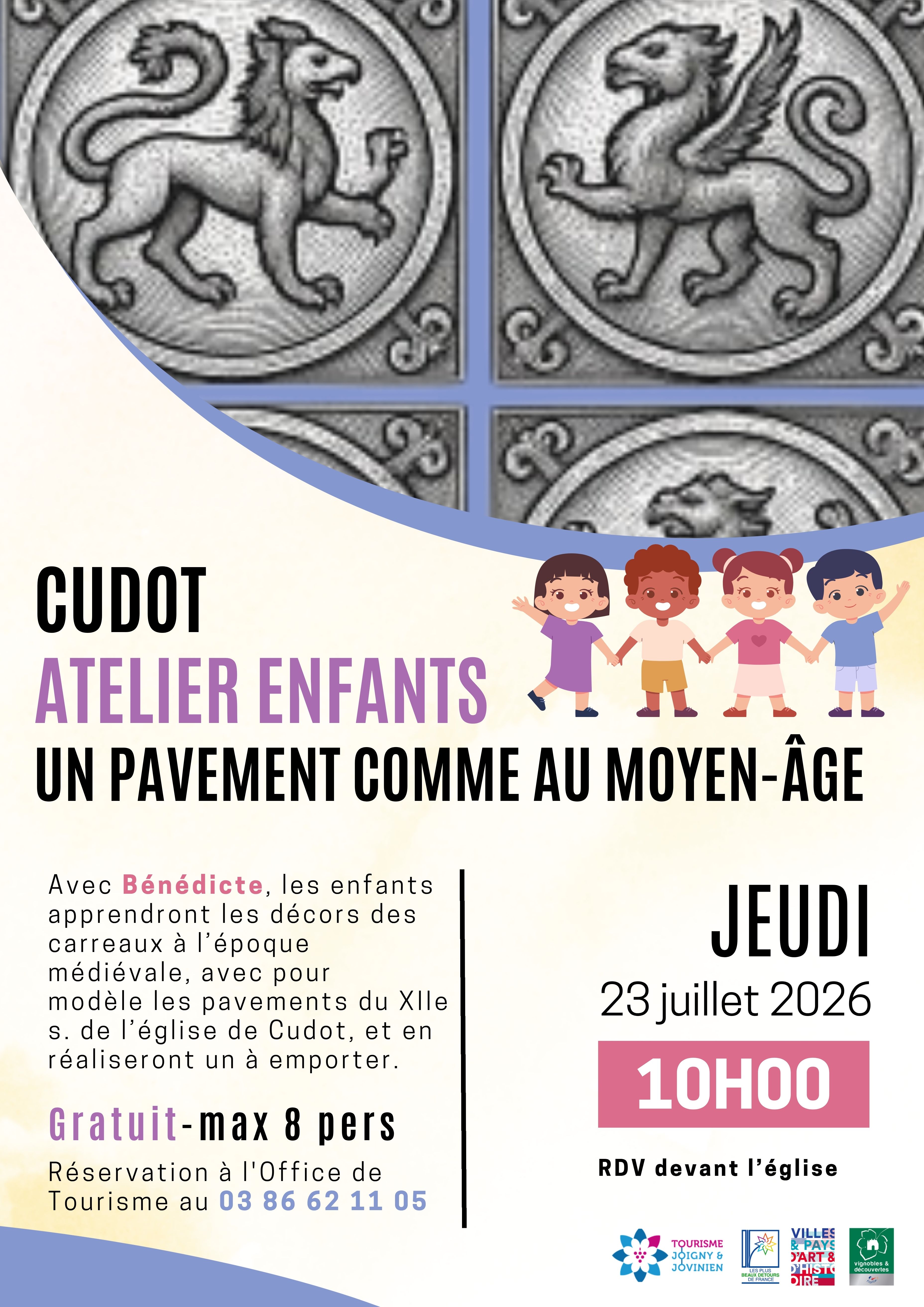 Ateliers Jeune Public à Cudot "Un Pavement comme au Moyen-Âge"