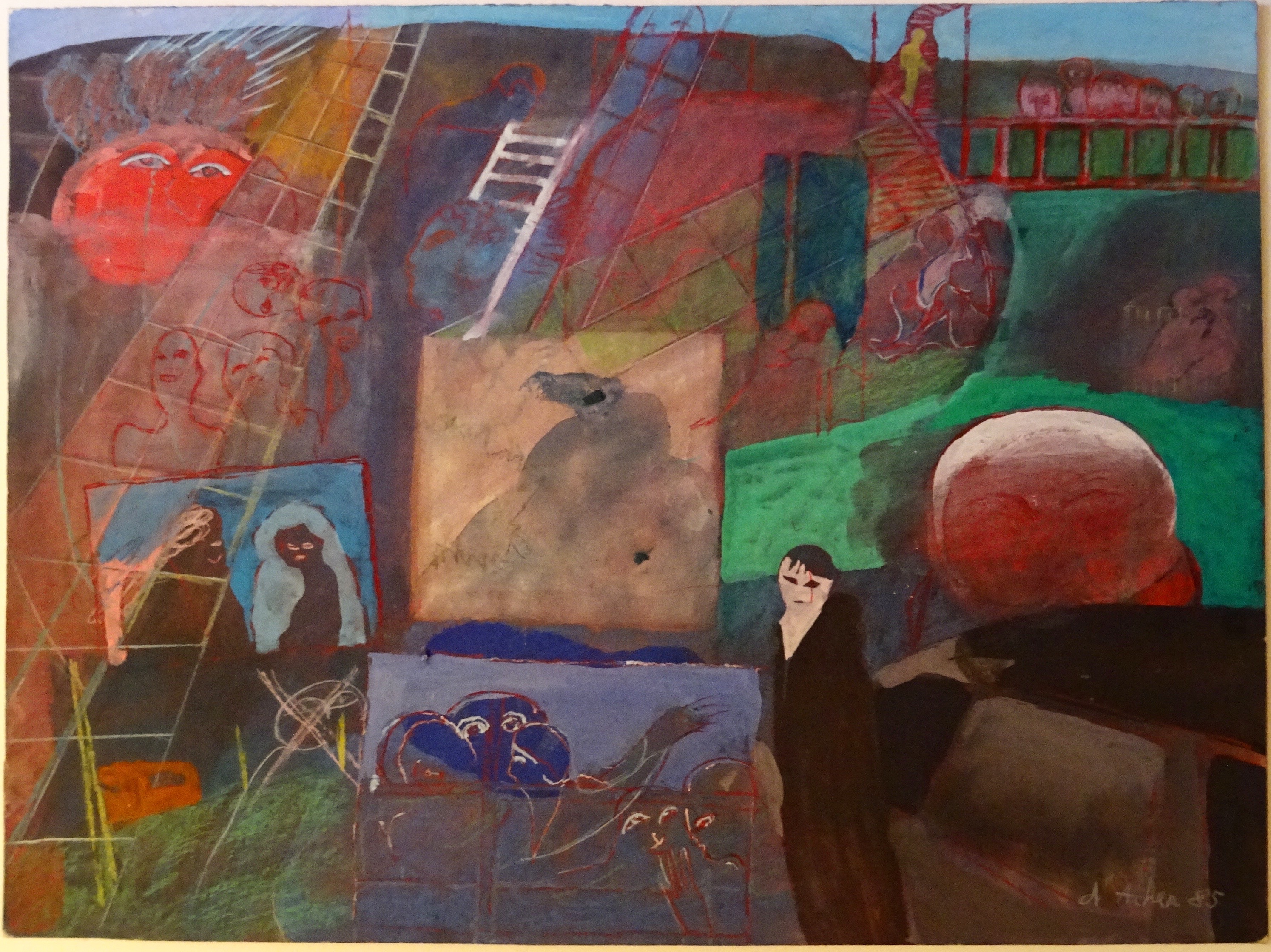 D'ACHER Dominique_1985_Les Petites Verrières_Gouache sur papier_37,5 x 28 cm_