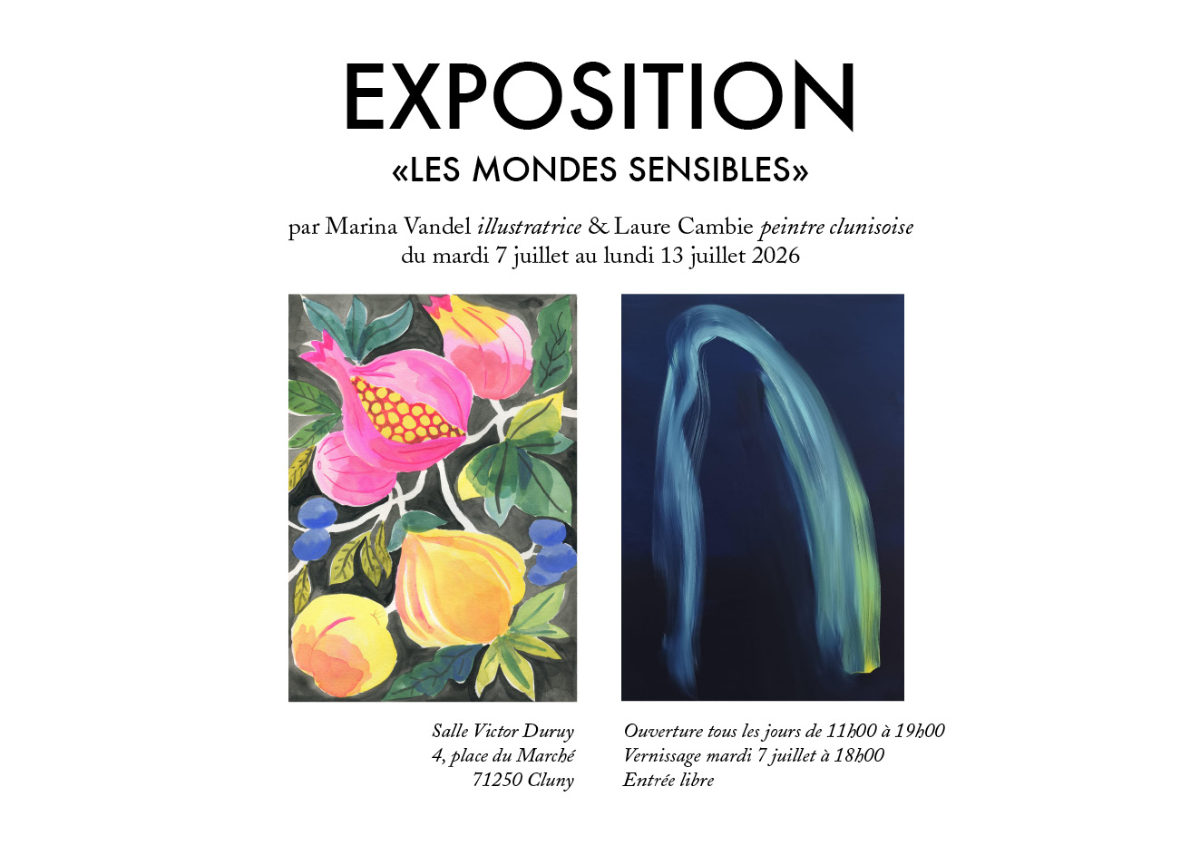 Exposition « Les mondes sensibles » Laure Cambie / Marina VANDEL