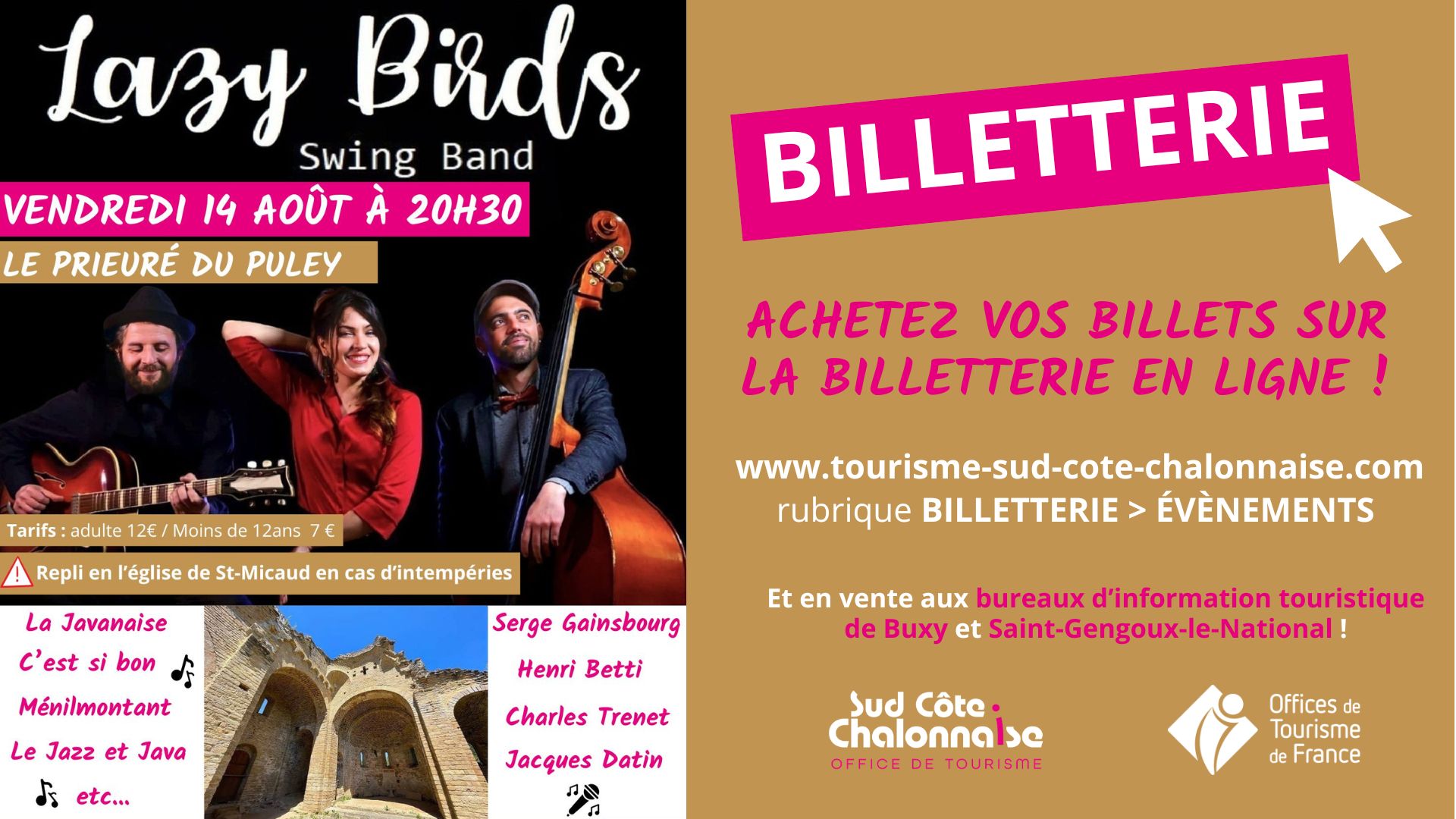 Lazy birds – Concert au Prieuré du Puley