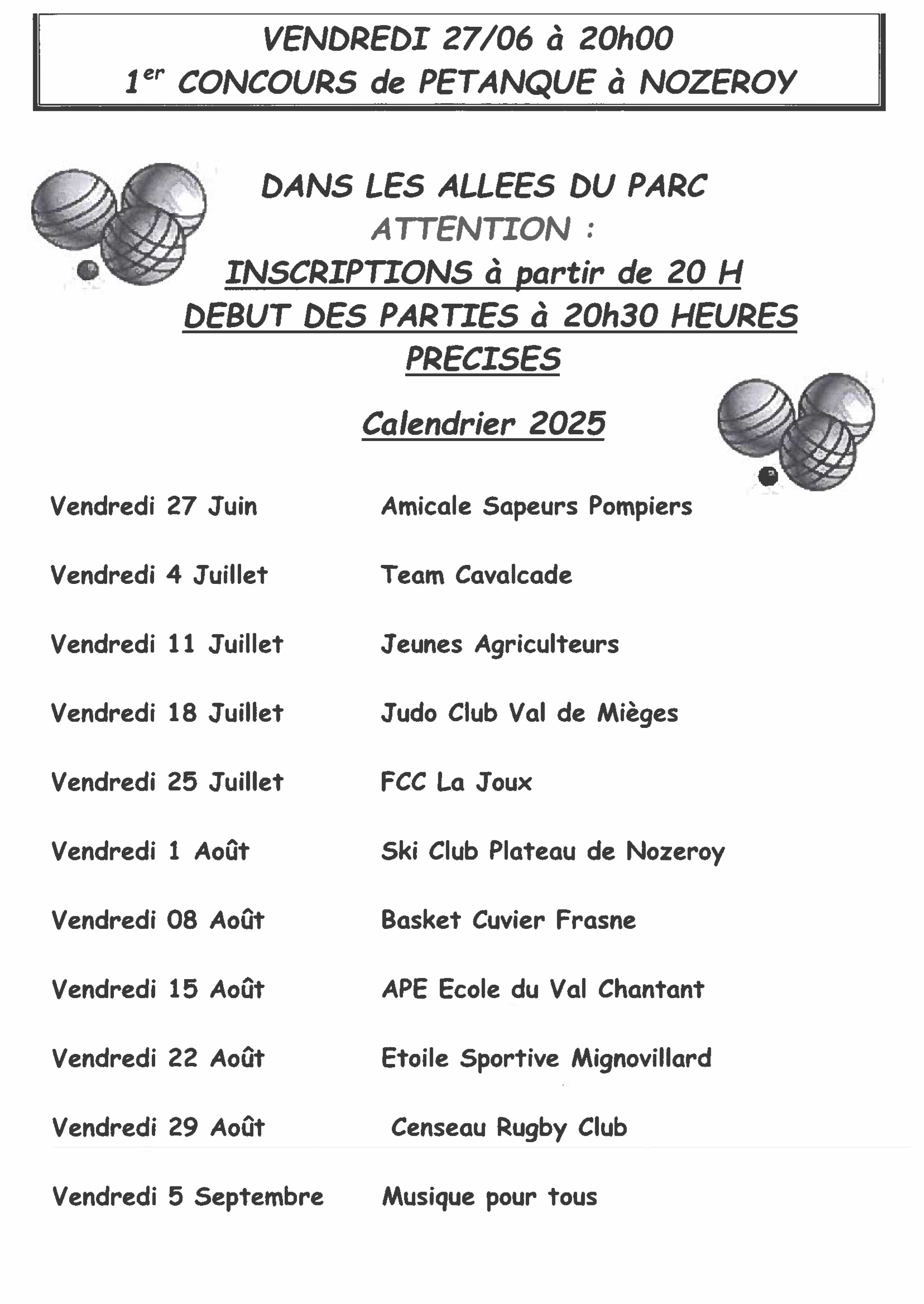 Concours de pétanque