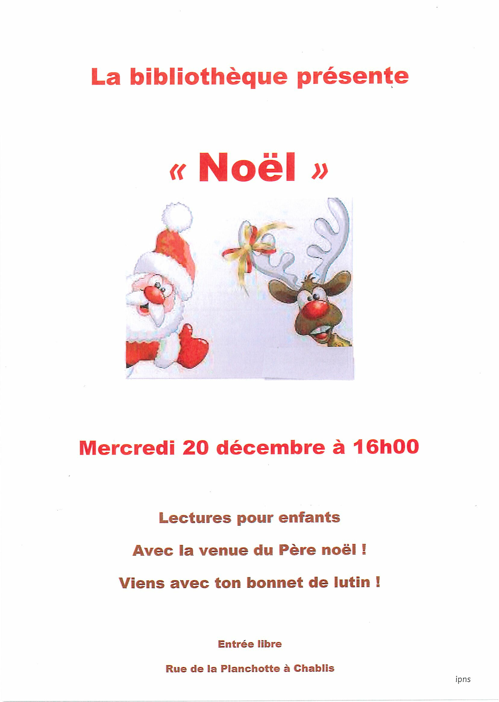 Déc 20 - Lecture de Noël Chablis