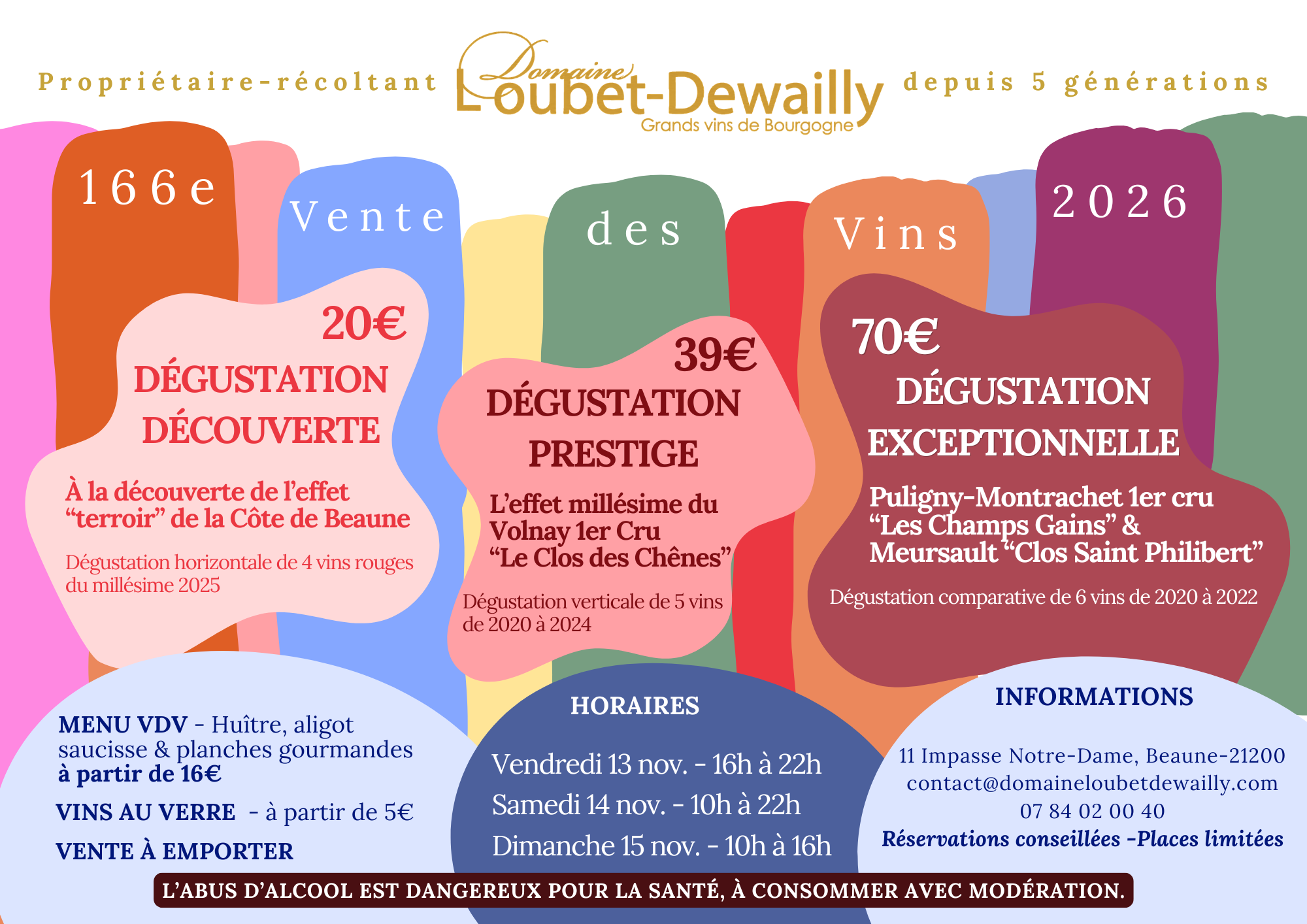 Domaine Loubet-Dewailly - Vente des Vins 2026 : dégustation "Prestige" verticale de l'appellation Volnay 1er Cru "Le Clos des Chênes" de 2020 à 2024