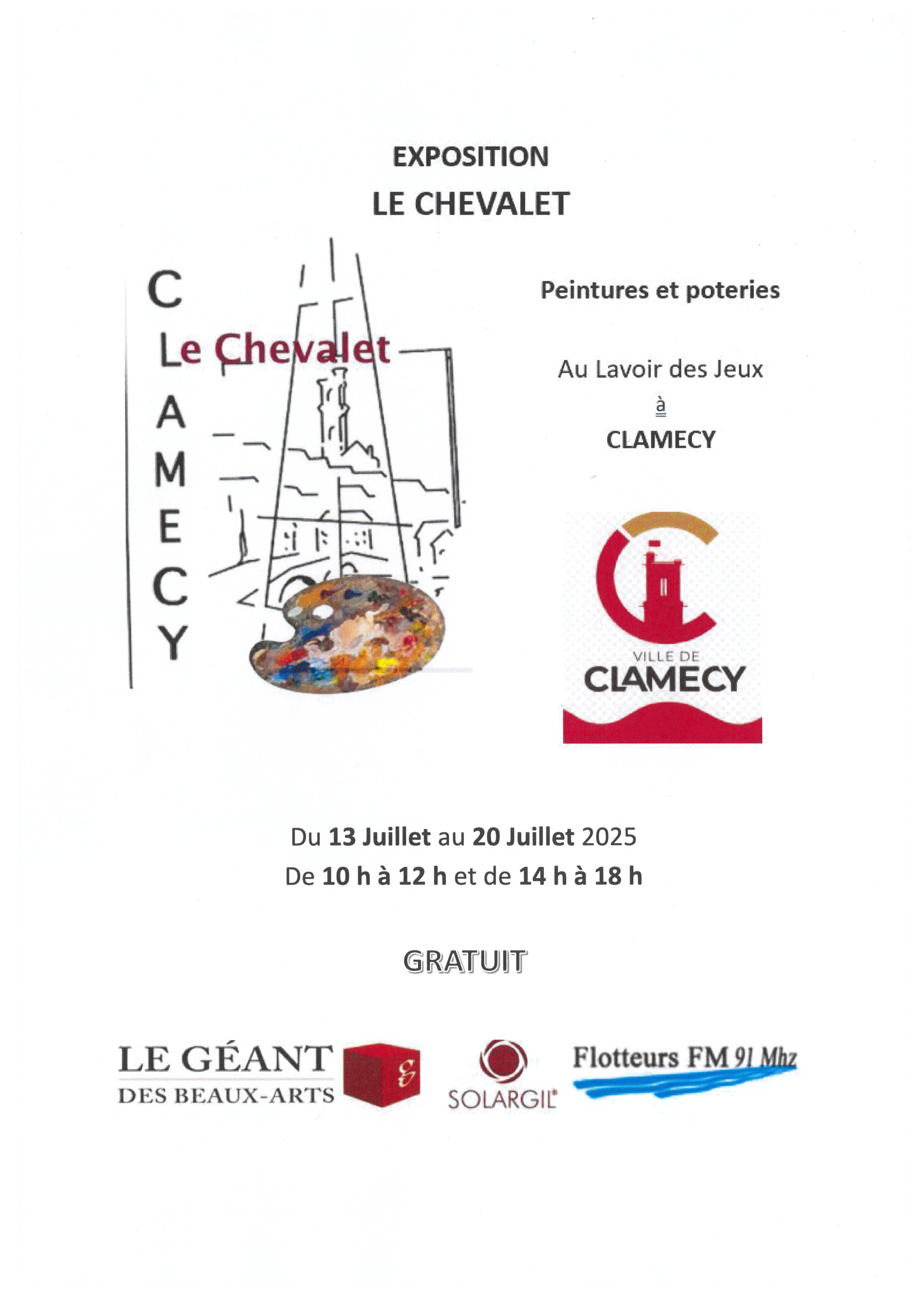 Du 13 au 20 juillet 2025 - Exposition de peintures et poteries - Clamecy