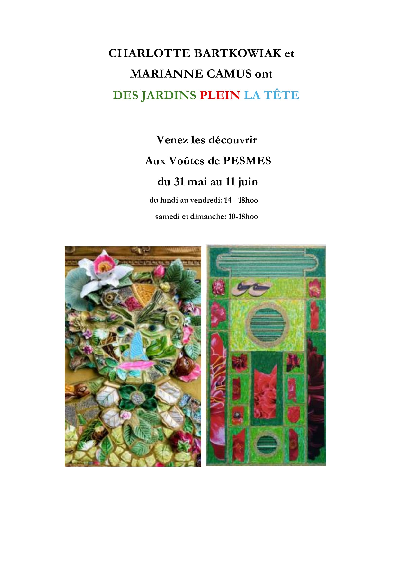 Exposition "Des jardins plein la tête" de Charlotte Bartkowiack et Marianne Camus
