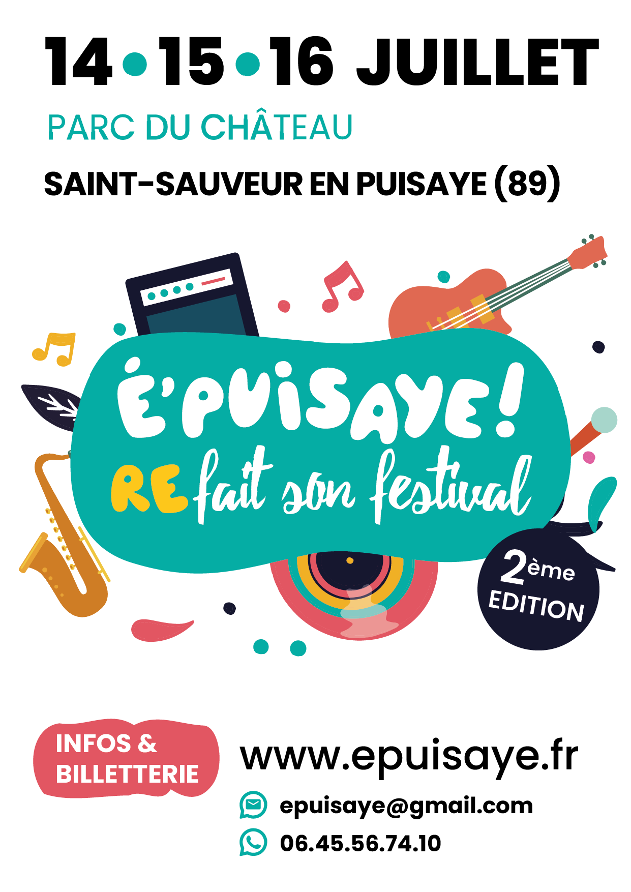 Affiche Festival E'Puisaye 2023