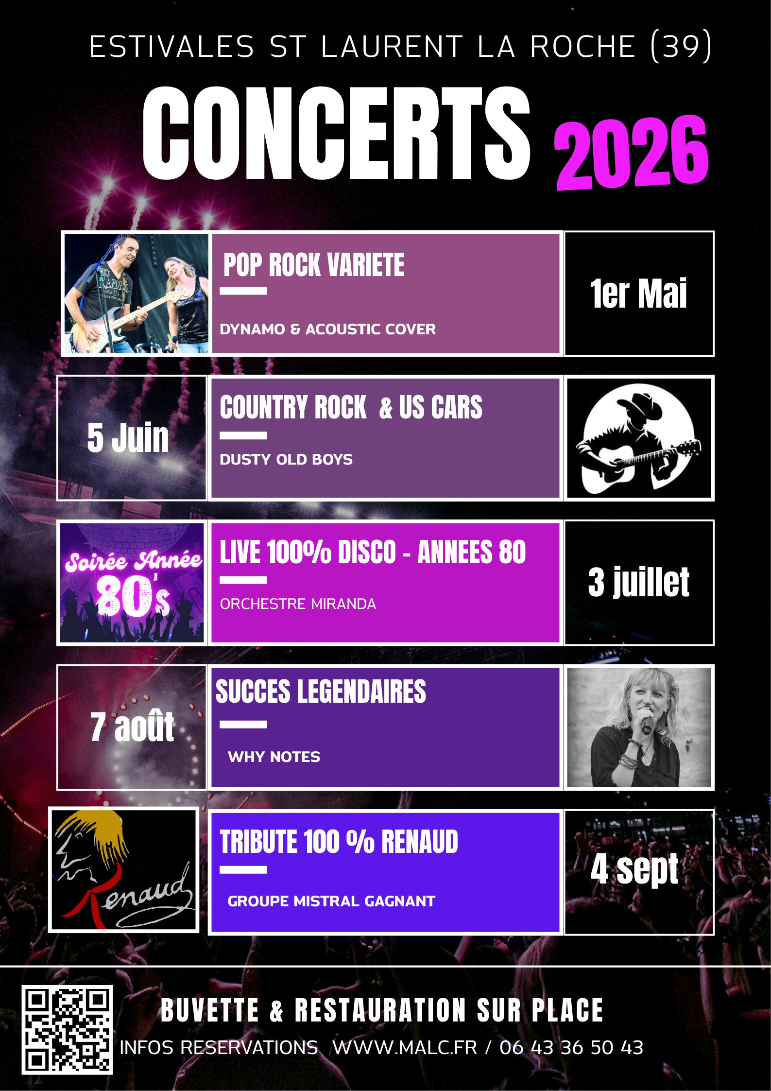 Concerts : les estivales St Laurent la Roche