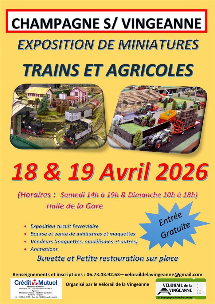 Exposition de miniatures trains et engins agricoles