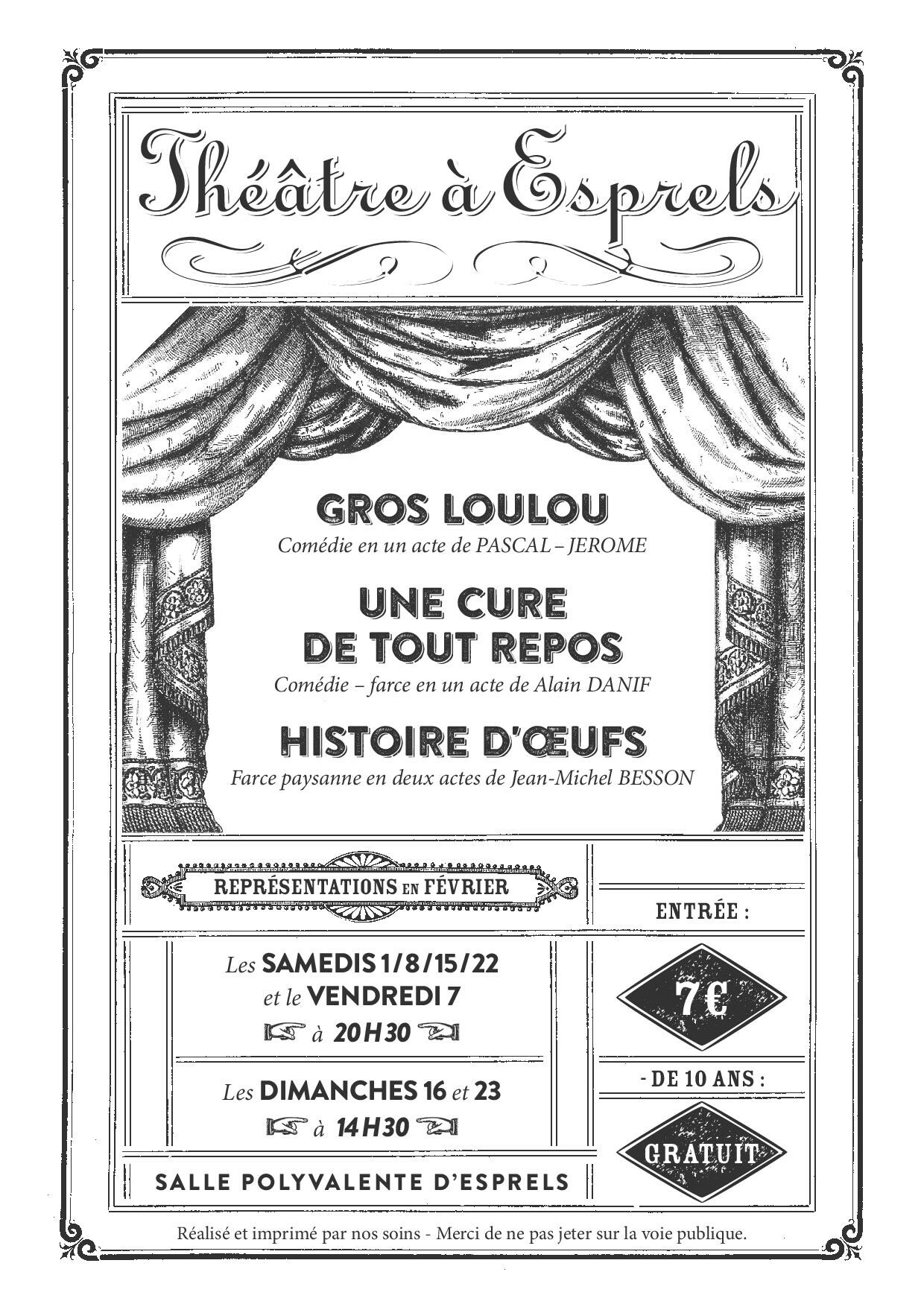 Soirées Théâtre avec la troupe d'Esprels 