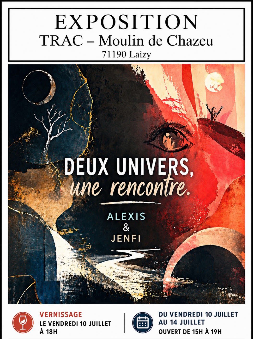 "Deux univers, une rencontre" exposition de peinture d'Alexis et de Jenfi