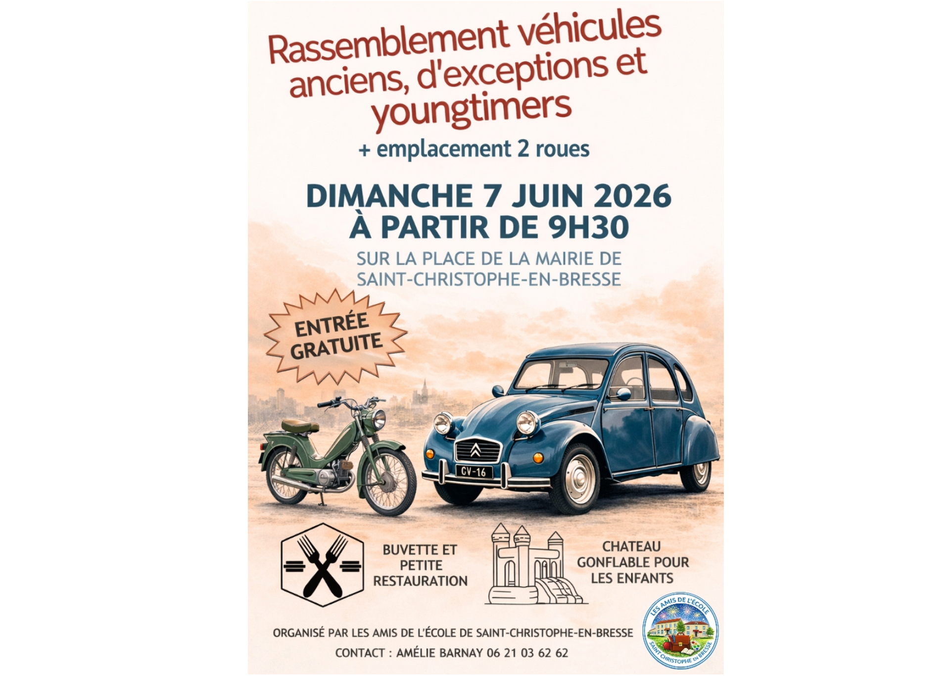 Rassemblement exposition véhicules vintage et 2 roues