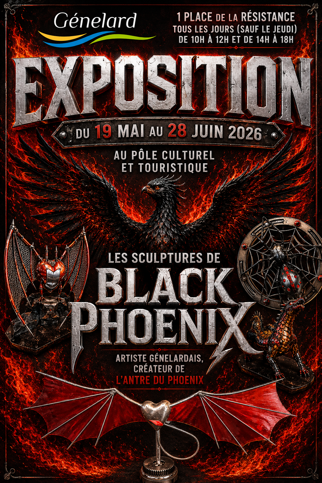 Exposition des sculptures de Black Phoenix.