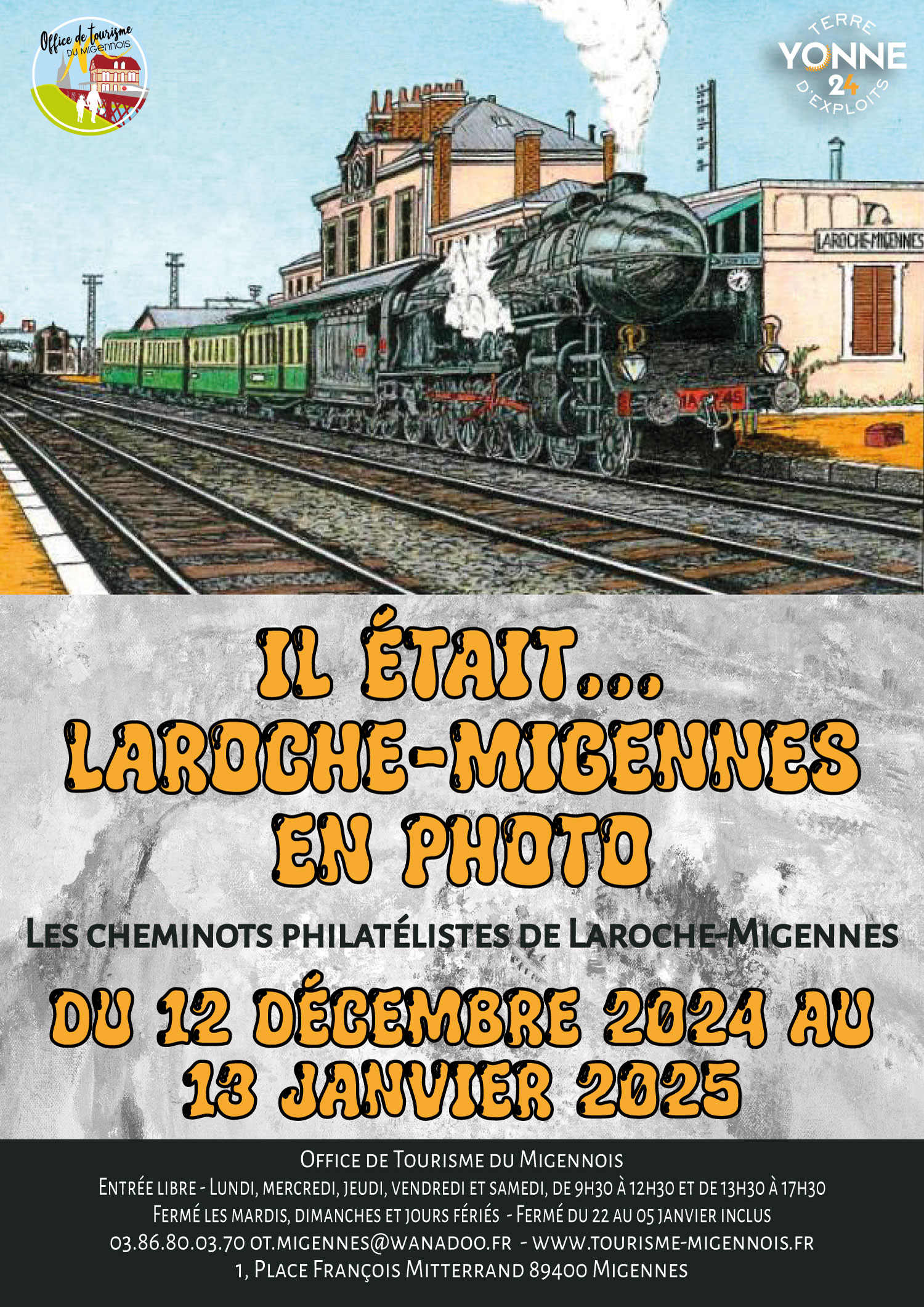 Exposition Cheminots Philatélistes - Affiche - Du 12 décembre au 13 janvier 2025