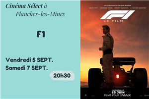 Film "F1" au CINEMA SELECT à PLANCHER-les-MINES