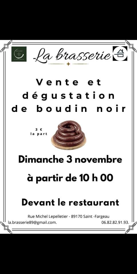 Vente de boudin noir