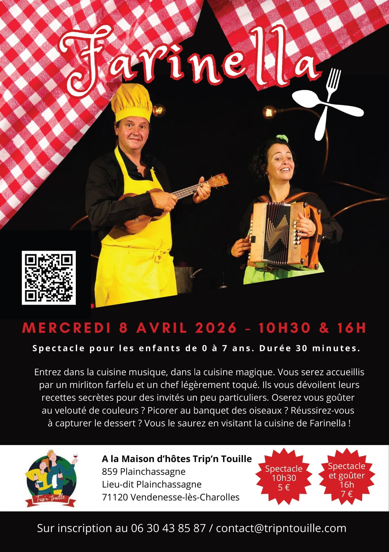 Spectacle pour enfant - Farinella - mecredi 8 avril 2026