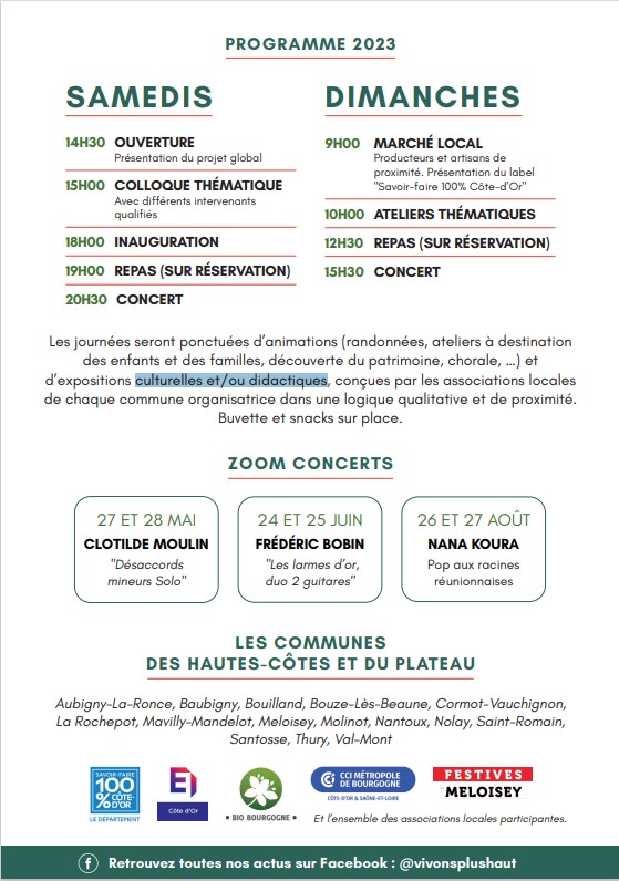 Festival Vivons plus haut programme