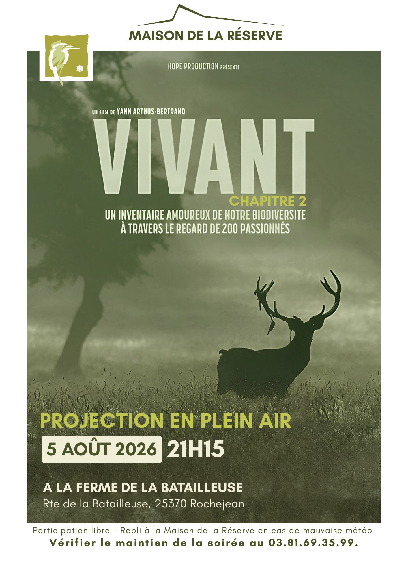 Documentaire "VIVANT" en plein air