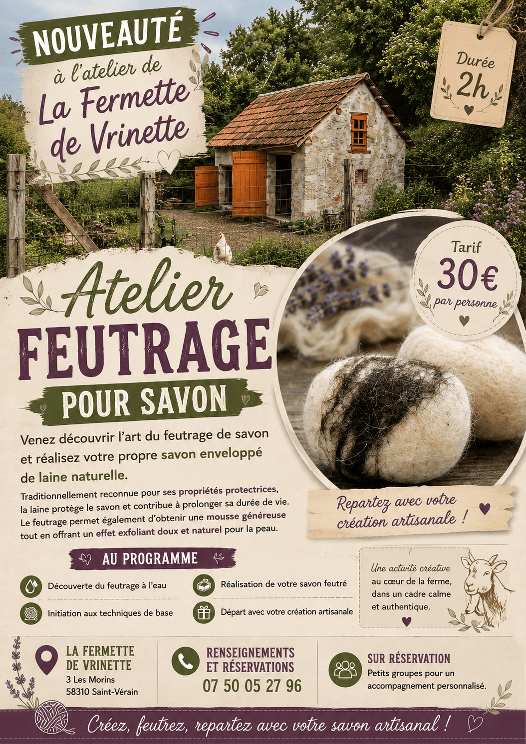 Atelier savon feutré — visuel événement