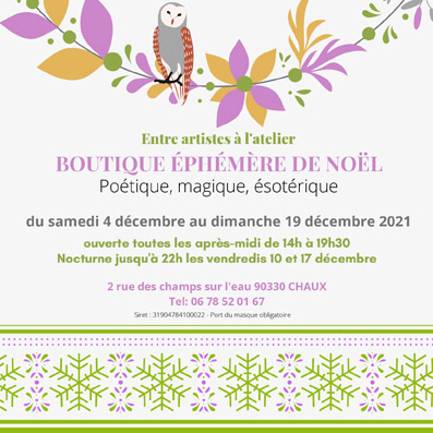 Entre artistes à l'atelier-Boutique éphémère de Noël