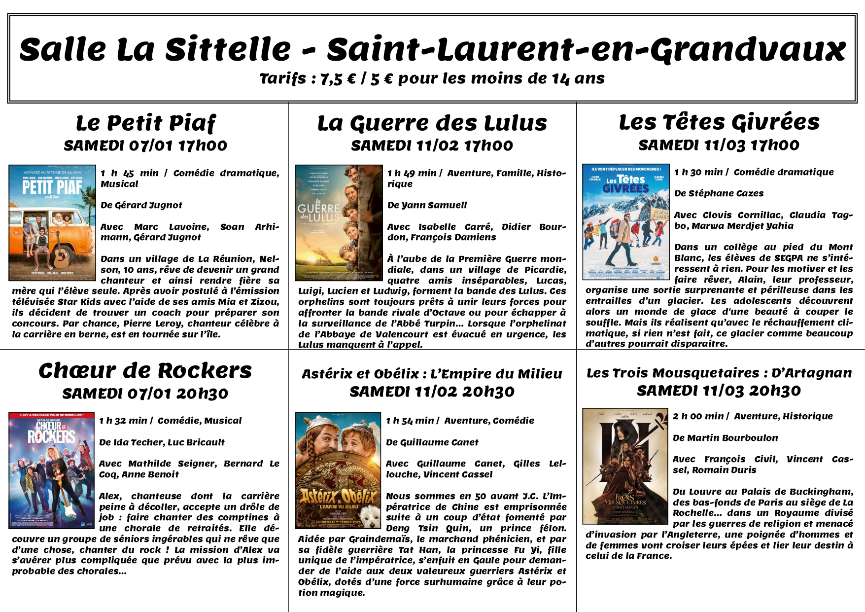 Flyer Saint-Laurent janvier à mars 2023