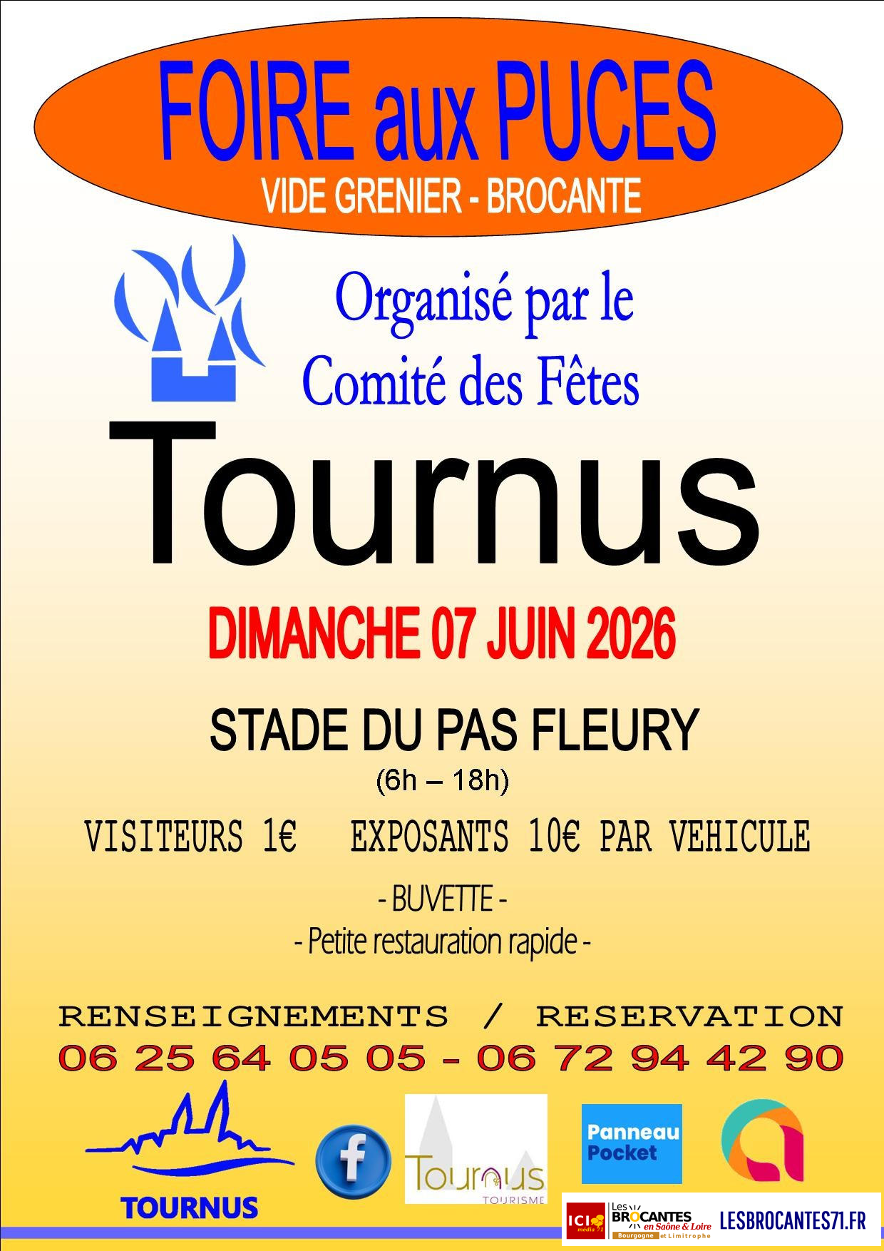 BROCANTE - VIDE GRENIER - FOIRE AUX PUCES DU COMITE DES FÊTES DE TOURNUS
