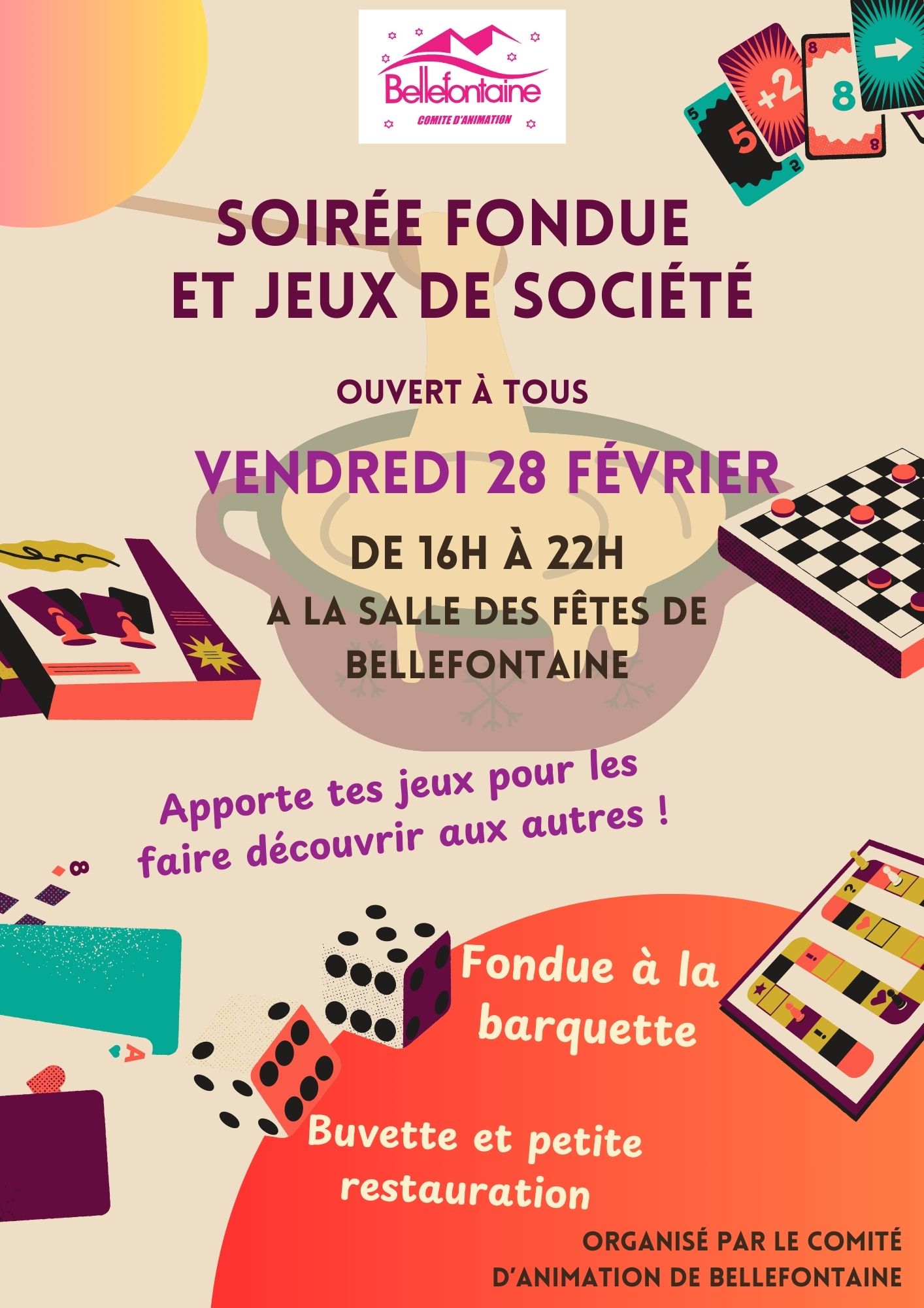 Soirée fondue jeux de société
