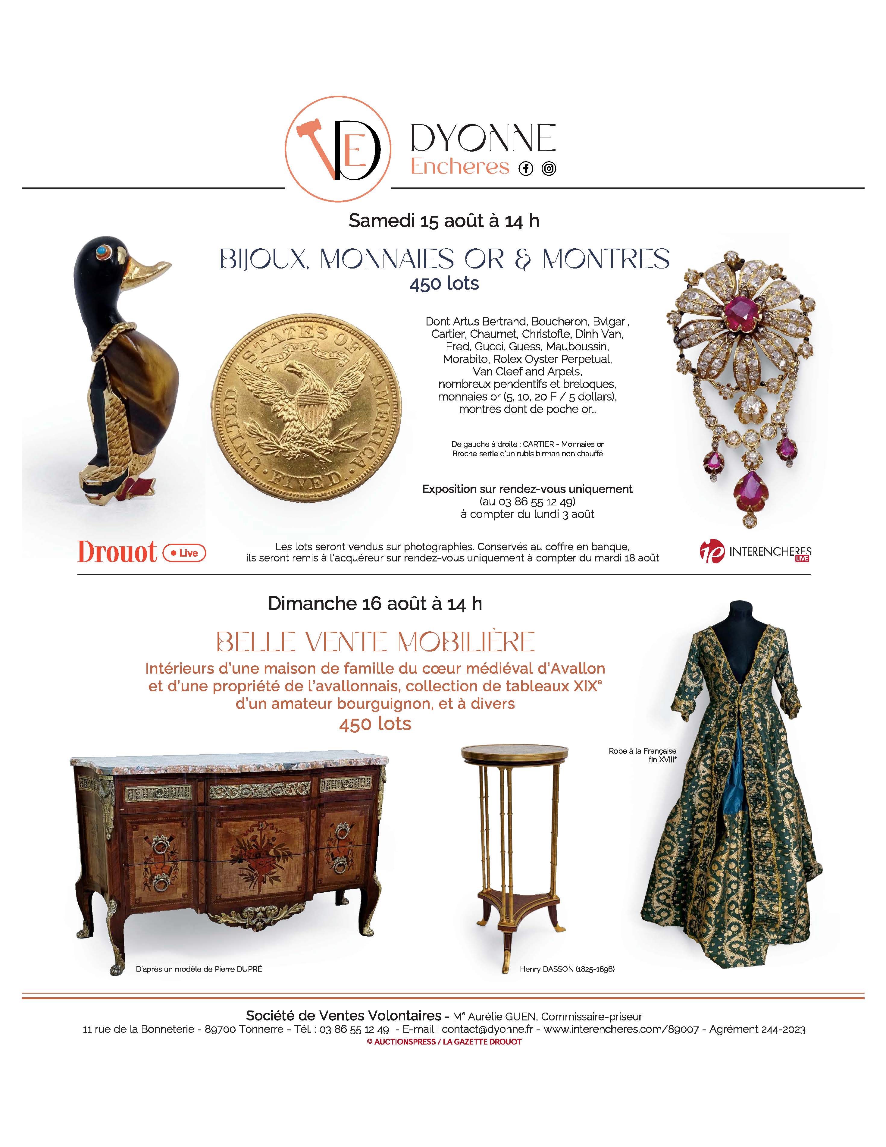 Un week-end, 2 ventes aux enchères Prestige chez Dyonne Enchères