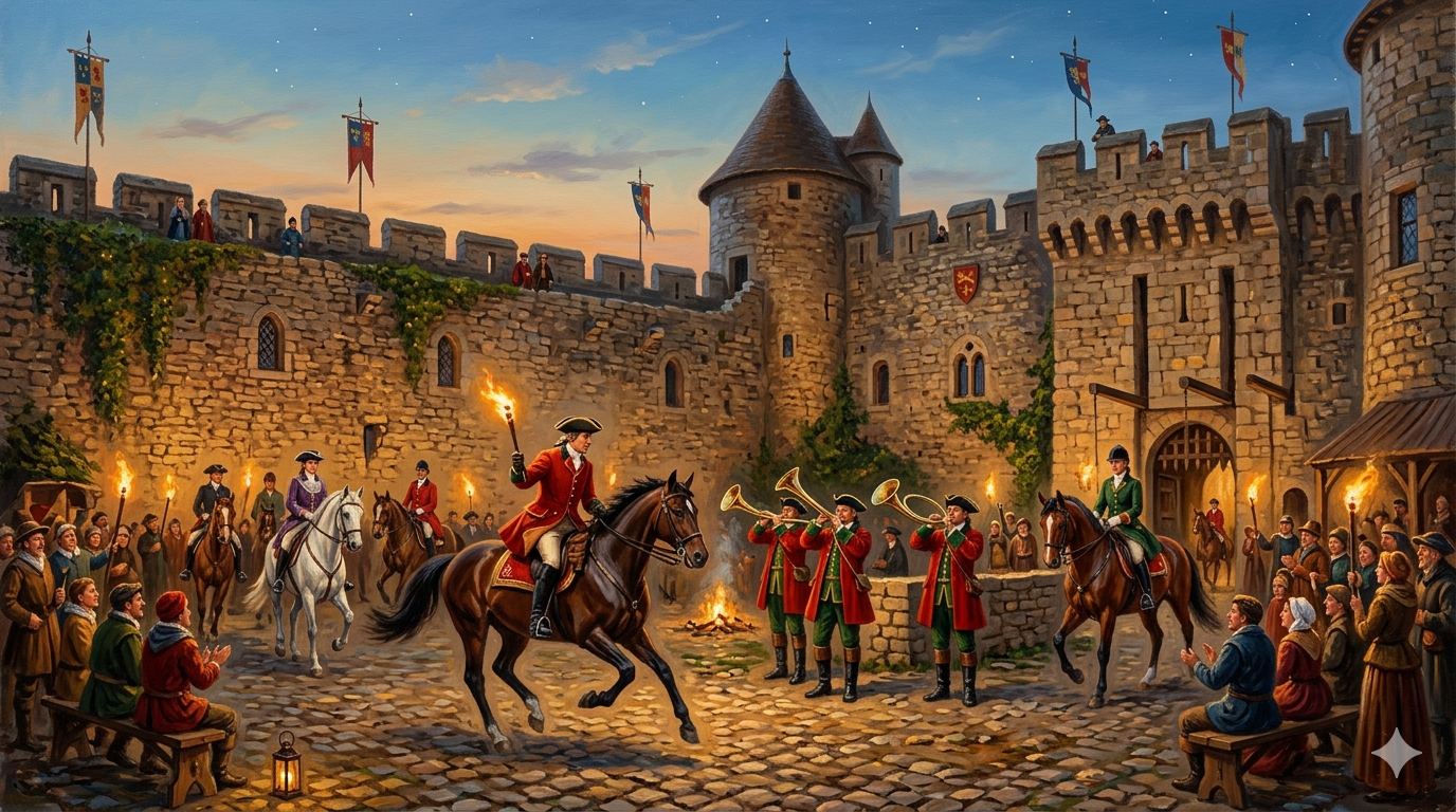 Spectacle équestre et trompes de chasse au Château de Druyes