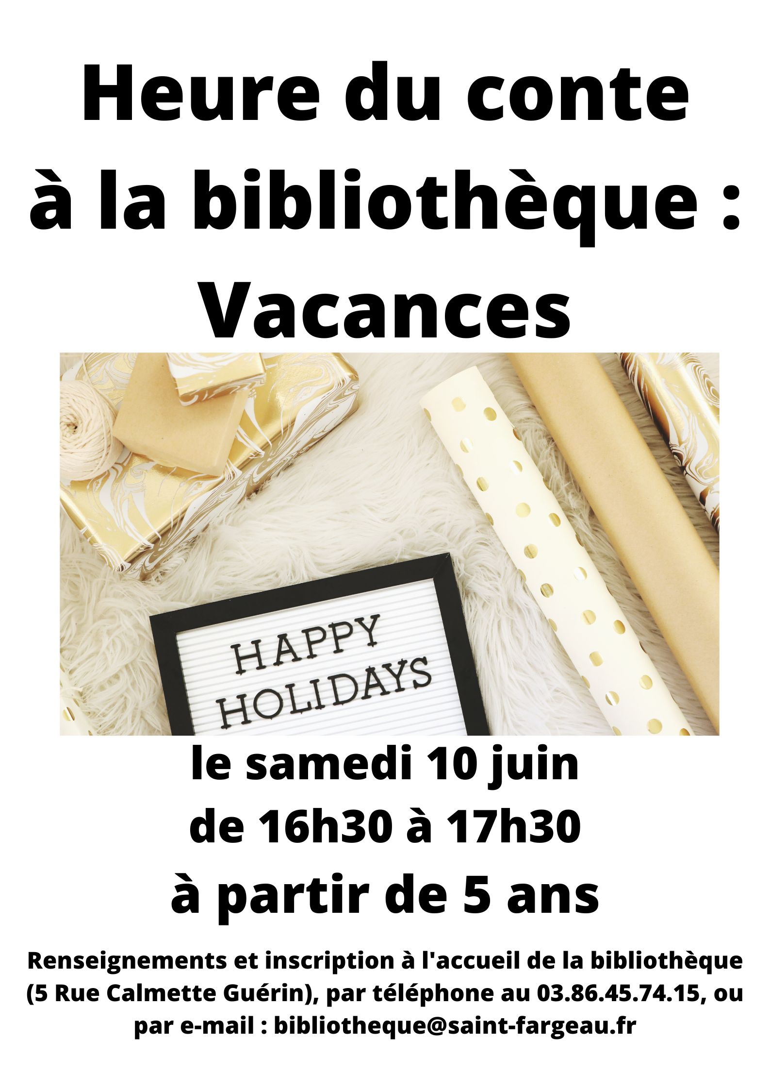 Heure du conte vacances